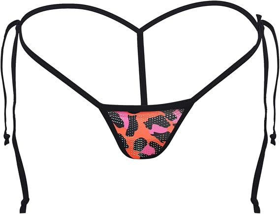 Women's Micro String Adjustable Tie Thong Very Low Rise See Through