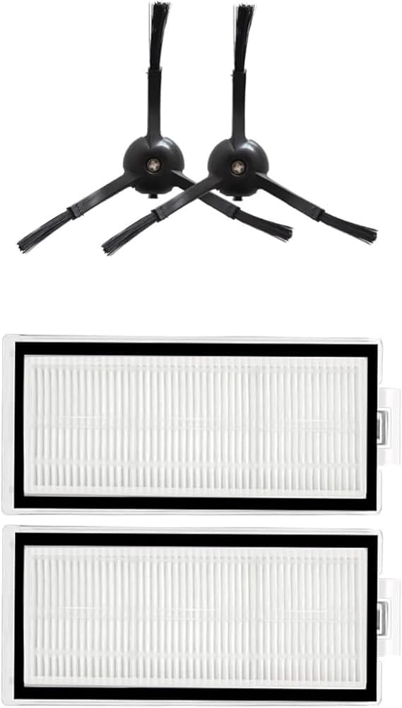 Roborock ile Uyumlu Q8 Max,Q5 Max/Q8 Pro-Q5 Pro Hepa Filtre,Fırça,Mop Paspas Bezi-Siyah 4 Parça