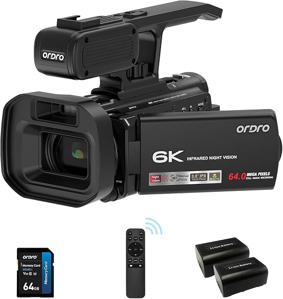 ORDRO Video Camera 6K Camcorder 48MP Photo for Live Streaming YouTube