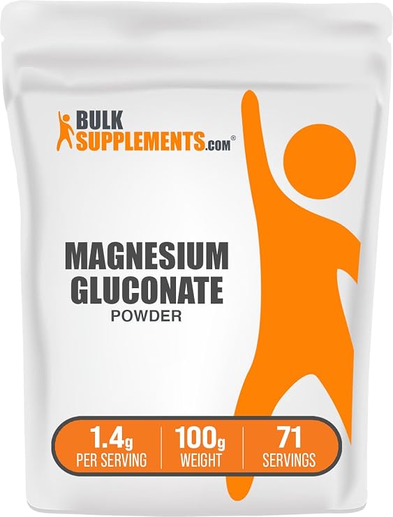 Magnesium Gluconate Powder - Magnesium Supplement, Essential Mineral - Unflavored & Gluten Free, 1.4g per Serving, 100g (3.5 oz) (Pack of 1)