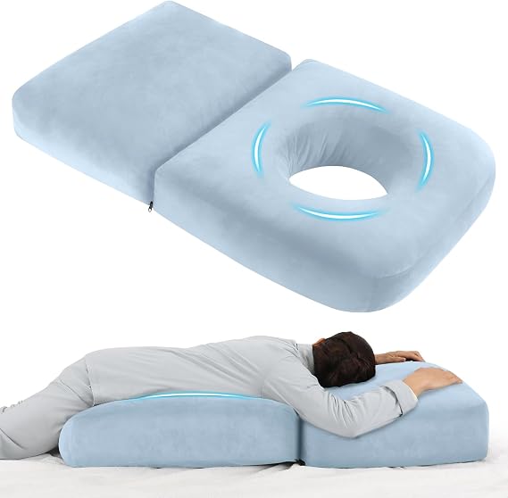 Pregnancy Pillows for Sleeping, 45.3 Inch Pregnancy Massage Pillow Full Body Pillow with Removable Cover - Support for Back, Legs, Belly, HIPS for Pregnant WomenLight Blue