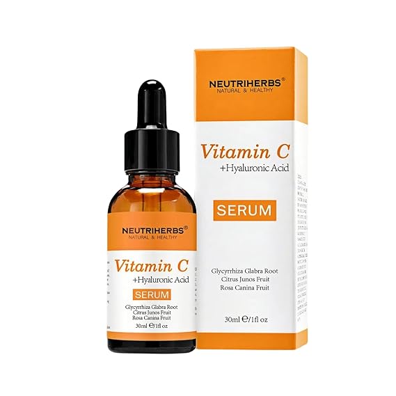 NEUTRIHERBS Vitamin C Serum with Hyaluronic Acid Brighten Firm Skin 1 fl oz | Anti-Aging,Balance Uneven Skintone,Improve Dull Complexion,Fight Fine Lines,Natural Nourish Daily Facial Skincare Routine