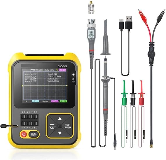 Portable Home Functional Testing Tools Handheld Digital Oscilloscope LCR Meter 2-in-1 DSO-TC2 Portable Detection Teaching Tool Built-in Battery (Color : 2)