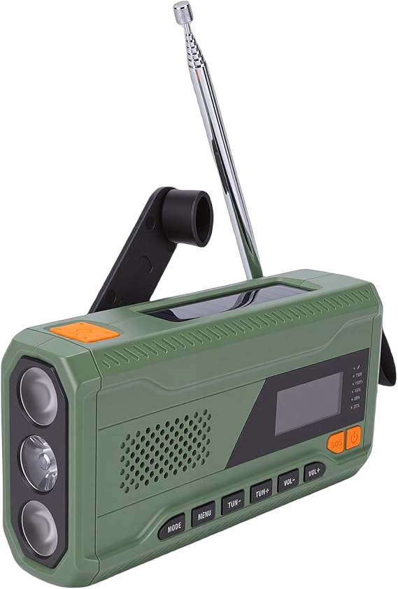 Emergency Radio,Solar Hand Crank DAB FM Radio with LED Flashlight for Camping, Emergency