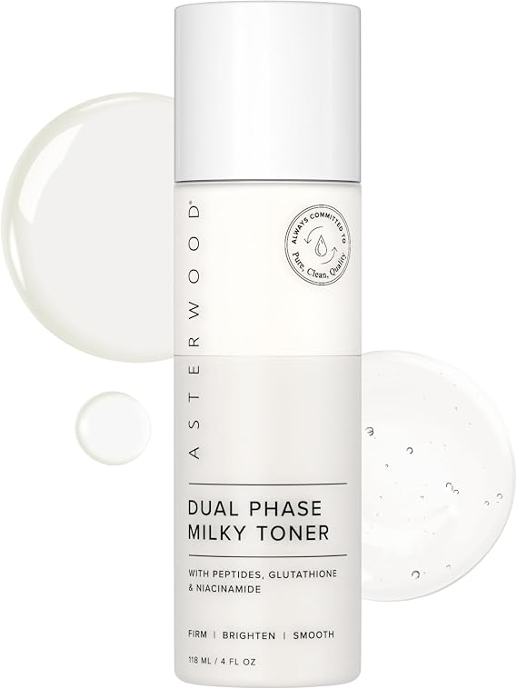 Asterwood Dual Phase Milky Toner, Glutathione & Matrixyl 3000, 4 Fl Oz