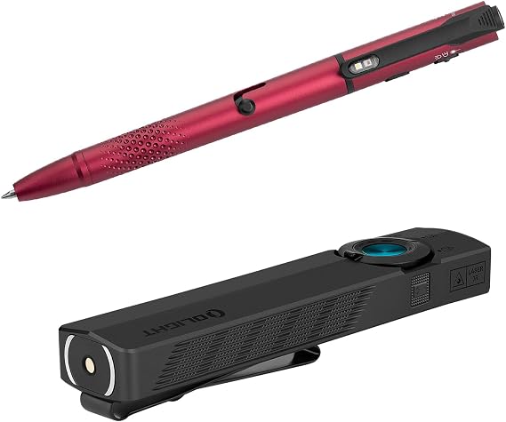 OLIGHT O'Pen 3 EDC Pen Light,120 Lumens with Green Beam, Red and White, USB-C Rechargeable LED Flashlight Bundle with ArkPro EDC Flat Flashlight,1500 Lumens USB-C Pocket Camping Flashlight, Spotlight