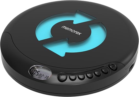 Memorex MX-DM80 Portable CD Player | Compact Disc Player with Anti-Shock Technology | LCD Display, Stereo Earbuds, Low Battery Indicator | CD/CD-R/RW Compatible for Personal Music