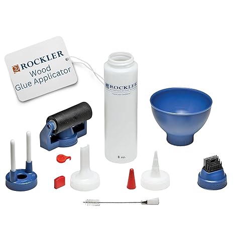 Rockler Wood Glue Applicator Set with Bottle, Brush & Glue Spout | Wood Glue Applicator Clean Glue Application Glue Applicator Set Bottle & Brush Included Precision Spout