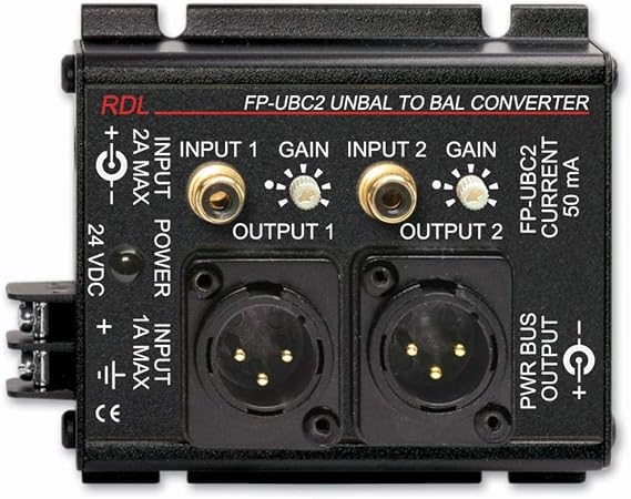 RDL FP-UBC2 Converter Two Identical Channels, Stereo Unbalanced to Balanced Audio Conversion
