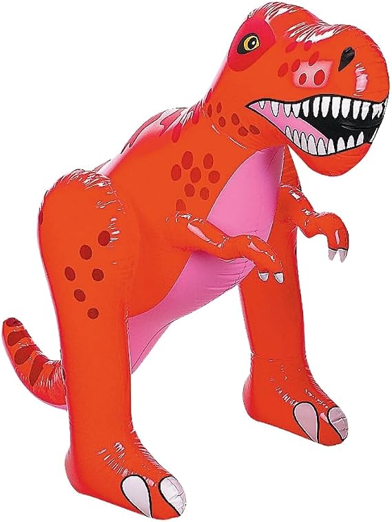 Fun Express Giant Inflatable Dinosaur (4 feet Tall T-Rex) Fun Party Decor and Toy - VBS Vacation Bible School Supplies/Decor