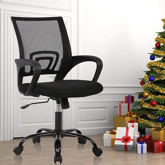 Mesh Office Chair Ergonomic Desk Chair Adjustable Computer Chair Comfortable Seat & Back Support Task Rolling Swivel Chair with 360 Quiet Casters & Armrest