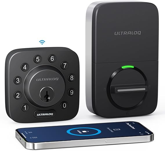 ULTRALOQ U-Bolt WiFi Smart Lock with Door Sensor, App Remote Access | Built in Wi-Fi Deadbolt Smart Locks for Front Door with App, Auto-Lock, Auto Unlock, Works with Alexa, Google, ANSI Grade 1
