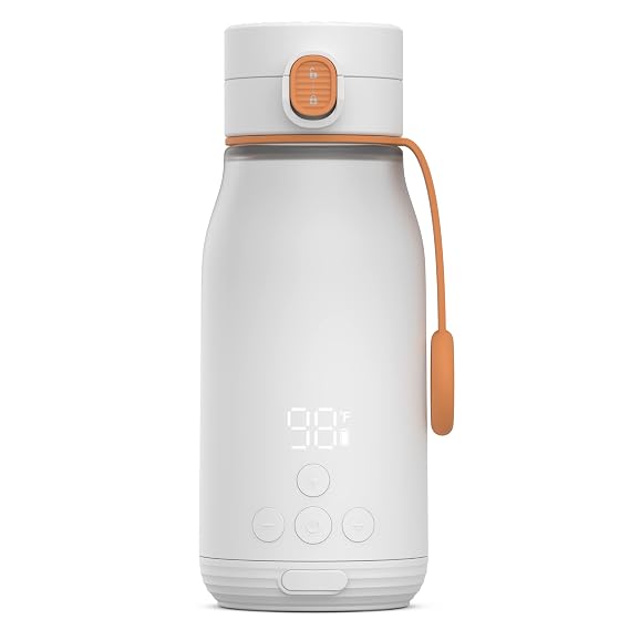 BuubiBottle Portable Milk Warmer for Baby by Quark - Rechargeable USB Bottle Warmer for Breastmilk, Water & Formula - Precise Temperature Control up to 122oF - Breast Milk Warmer with LED Display