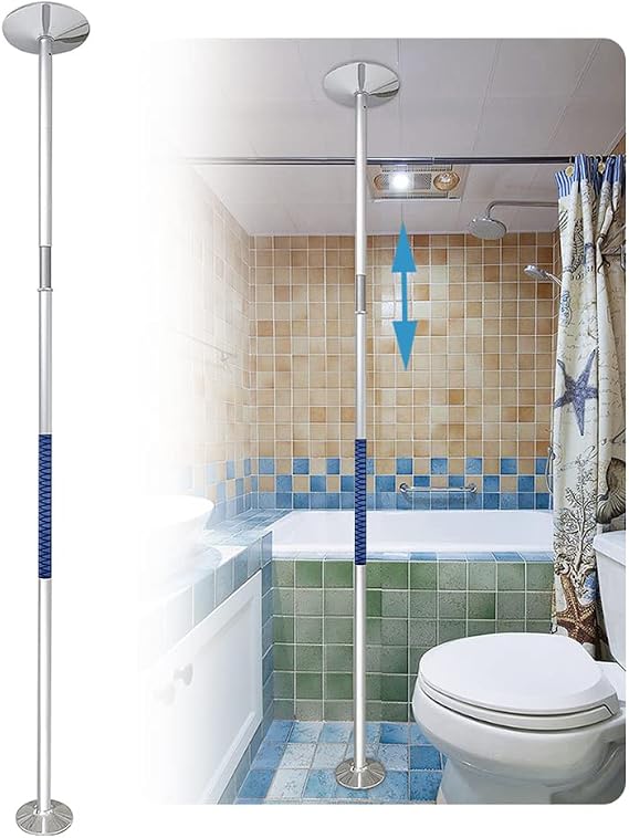 Transfer Pole Floor to Ceiling Grab Bars Security Pole Bathroom for Elderly Grab Bar Tension Mounted Handicap Standing Shower Bars Safety Assist Stability Handle for Seniors