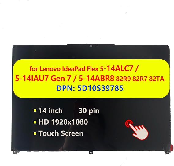 5D10S39785 Replacement for Lenovo IdeaPad Flex 5 14IAU7 Laptop Touchscreen Display LCD Touch Screen Module Digitizer Assembly with Bezel