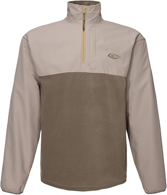 Drake Waterfowl Mens MST Quarter 14 Zip Refuge Eqwader Waterproof Windproof Breathable Resistant Outdoor Hunting Jacket, Mud Brown, X-Large