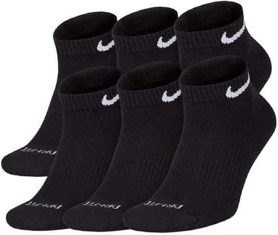 Nike Dri-Fit Training Everyday Plus MAX Cushioned Low-Cut Ankle Socks 6 Pair