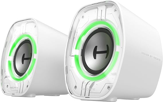 Edifier G1000 II Desktop Computer Speakers for Gaming, 2.5" Full-Range Driver & Enhanced Bass, Bluetooth 5.4 USB-C AUX, 9 Dynamic RGB Lighting Modes for PC - White