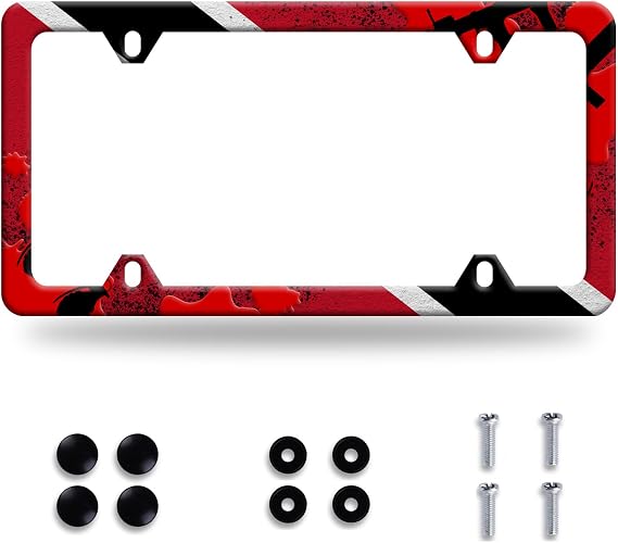 Trinidad and Tobago Flag License Plate Frame Stainless Steel License Holder
