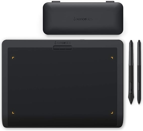 XENCELABS, Graphic Tablet Medium, Wireless Drawing Tablet with 2 Battery-Free Digital Pen, Tilt Support Stylus with 8192 Levels Pen Pressure Sensitivity, 12 Portable Drawing Pad for Win/Mac/Linux