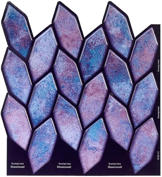 MOSAICOWALL Peel & Stick Backsplash Self Adhesive Tile, 3D Wall, PU Gel Vinyl Tiles for Home Decor, Stick on Kitchen Backsplash - MOS282 (Set of 10Tiles)