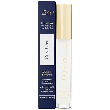 City Beauty City Lips Clear - Plumping Lip Gloss - Hydrate & Volumize - High Shine Lip Plumper - Hyaluronic Acid & Peptides Visibly Smooth Lip Wrinkles - Cruelty-Free