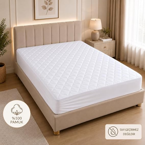 Formeya Pamukkale Alez Kapitone Fitted Yatak Koruyucu%100 Pamuk Alez