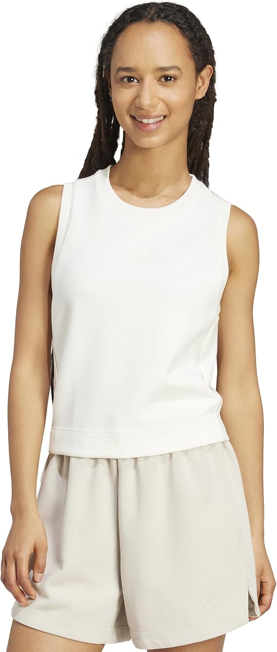 adidas Womens Soft Lux Tank Casual - Off White