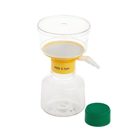 CELLTREAT 229722 250 mL Filter System, PES Filter Material, 0.10 m, 75 mm, Sterile, 8.5 cm L, 20 cm H, 8.5 cm W, Polystyrene (Pack of 12)