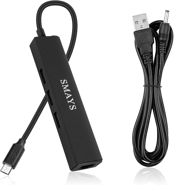 Smays Ethernet Adapter onn Android TV 4K Streaming Device Box - Micro USB OTG Hub