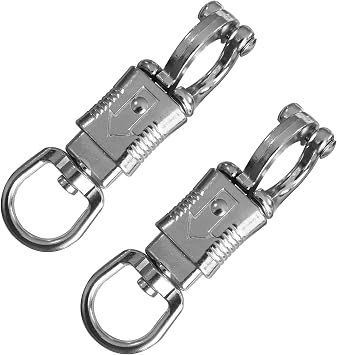 Panic Snap,Quick Release U-Type Snap Quick Releases Clip Suitable for Lead Ropes Tie Offs Rotatable Eye Quick Release Buckle Clips Animals Riding Accessories 2 Piece