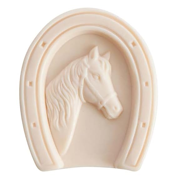 Pre de Provence French Gift Soap Decorative Unique Shapes Traditionally Crafted in France | Long-Lasting, Rich & Creamy Lather | Moisturizing for Hands and Body, 75 Gram, Almond Scented Horseshoe