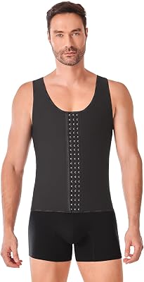 Ann Chery 5170 Mens Compression Vest with Adjustable Hooks |Posture Corrector, Abdominal Control, and Back Support Shapewear