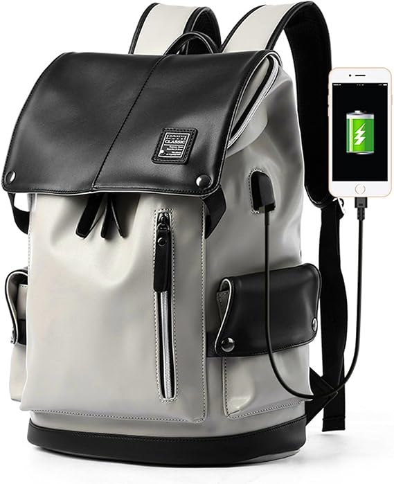 Lavancia Large Capacity PU Leather Backpack Authentic Product Unisex Backpack Compatible with 15.6-inch PCs, Casual, Stylish, Popular for Commuting, School, and Travel