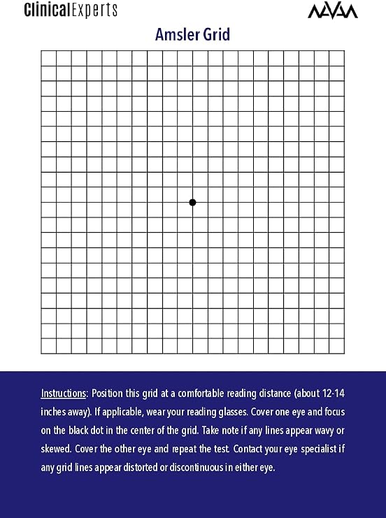 Navan Amsler Eye Grid with Magnetic Back - Daily Vision Screening Tool