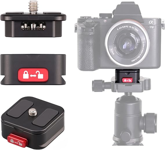 Quick Release Plate Camera Tripod Mount Claw Arca QR Plate Adapter for Sony Canon Nikon Camera Tripod Monopod Slider Gimbal Stabilizer Black