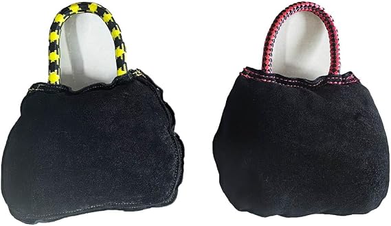Tealover Leather Round Bite Pillow Dog Training Tug Toys,2 Pack