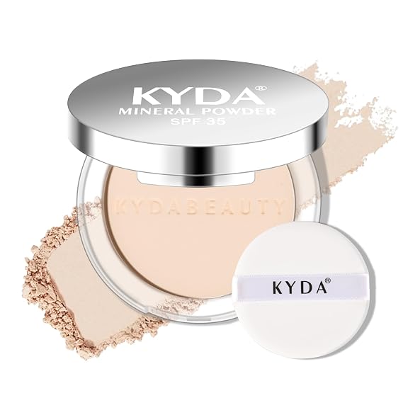 4-in-1 Mineral Pressed Powder, SPF 35 Powder Foundation with Concealer and Finishing, Matte Weightless Buildable Foundation, Light to Medium Coverage, 05 Natural Ivory