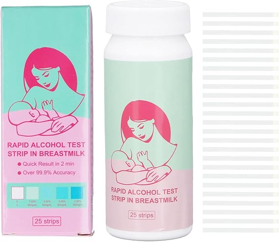 25pcs Breastmilk Alcohol Test Strips s Breastmilk Detecting Strips Milk Detect Strips with Bottle for Mother Alcohol Test Give Nursing Mothers Clarity, Easy, Quick Detection Alcohol Tests