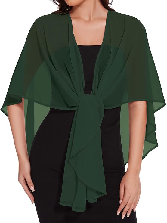 Shawls and Wraps for Evening Dresses Womens Chiffon Scarf Sheer Cover Up