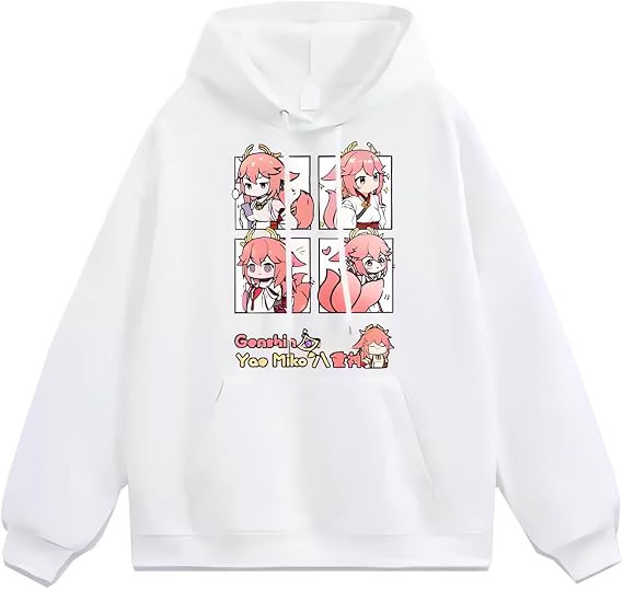 Game Hoodie Print Pullover Unisex Hooded 3D Graphic Sweatshirt Hoodies White