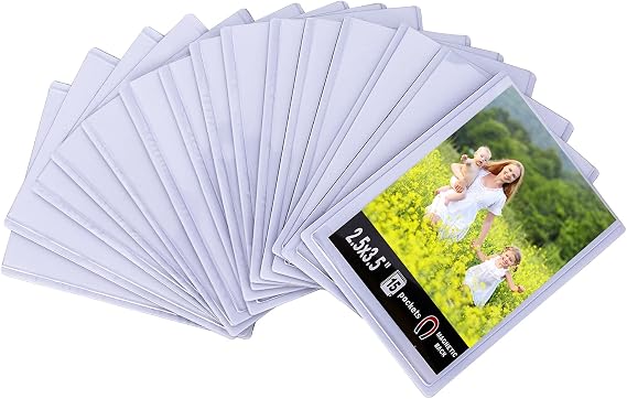 Sooyee Fridge Magnetic Picture Frame, 15 Pack 2.5x3.5 Inches, White