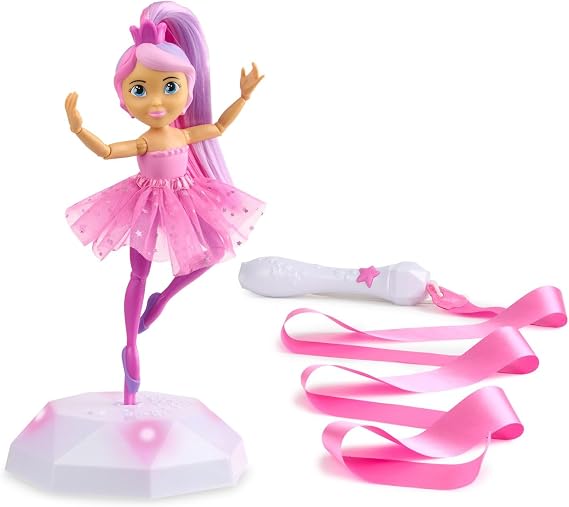 Twirl Along Dancing Doll, Lena Ballerina, with Wand and Light-Up Stage (Ages 3+)