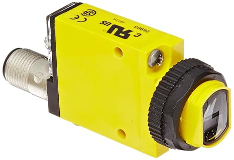Banner SM312CV2QD Mini Beam Photoelectric Sensor, Convergent Sensing Mode, 4-Pin Euro-Style QD Connector, Visible Red LED, 10-30 VDC Supply Voltage, Bipolar (NPN and PNP) Output, 43 mm Sensing Range
