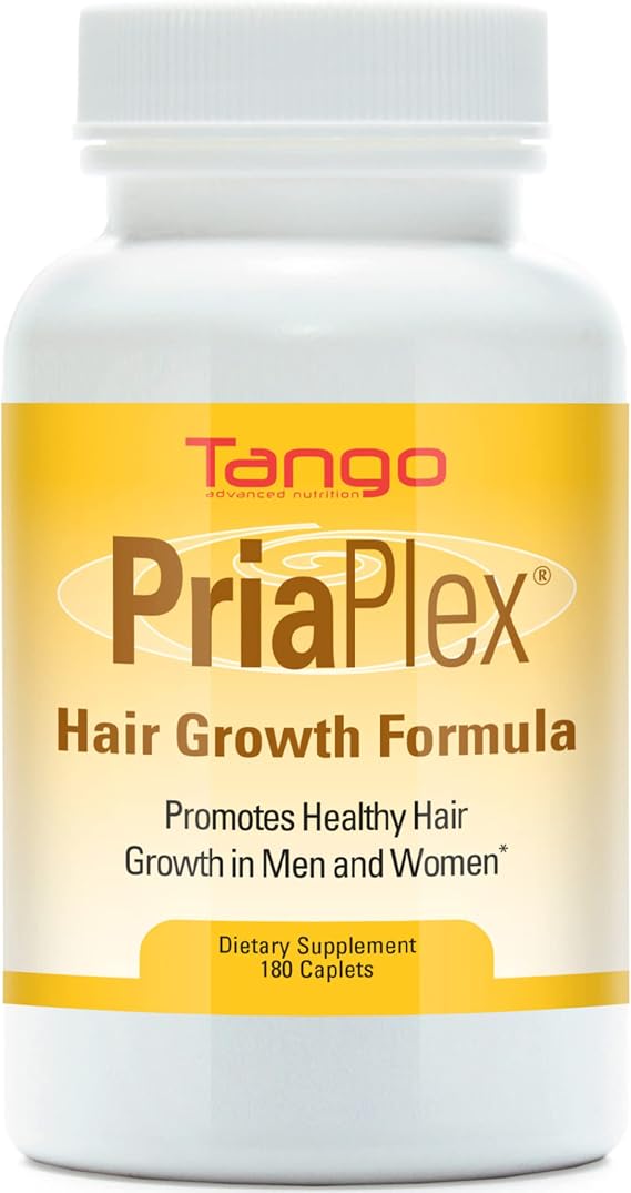 PriaPlex Natural Hair Growth Supplement for Hair Loss for Men and Women, Supporting Healthy Hair Regrowth (180 Caplets)