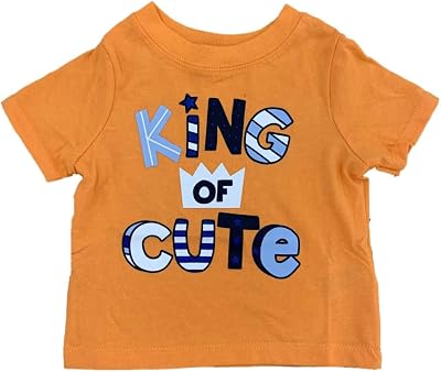 Infant & Baby Boys Orange King of Cute Short Sleeve Shirt T-Shirt 18M