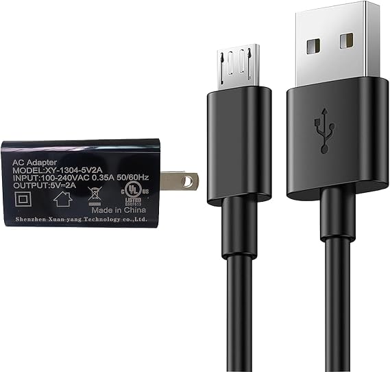 GB70 Charger fit for NOCO Battery GB40 GB30 GB20 Boost Jump Starter Micro USB Charging Cable Wall Charger Power Adapter, 5V2A-ADAPTER-2M-MICRO-CABLE