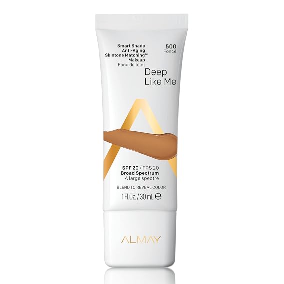 Almay Smart Shade Anti-Aging Skintone Matching Makeup, Hypoallergenic, Cruelty Free, Oil Free,Fragrance Free, Dermatologist Tested Foundation with SPF 20, 1oz
