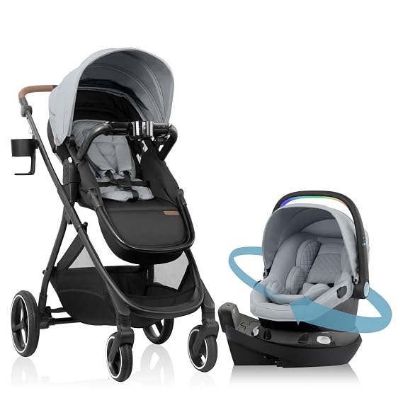 Evenflo Shyft Intuiti+ Travel System w/ Revolve180 LiteMax NXT Rotating Car Seat