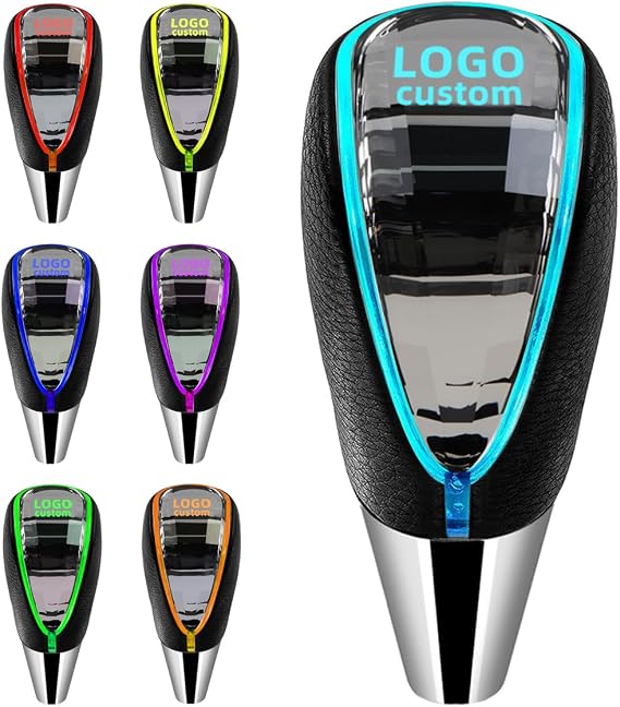 LED Crystal Car Shift Knob - LED Illuminated Gear Shift Knob with 7 Light Colors, Universal 8/10/12MM Hole, for Cars Without Button Shifter Knobs (for JEE-OOP)